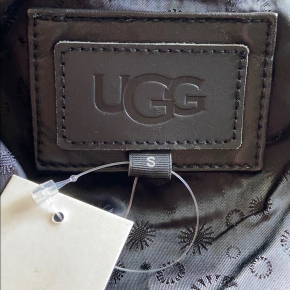 π S UGG Wool Leather Sherpa Varsity Bomber Jacket - Picture 10 of 13